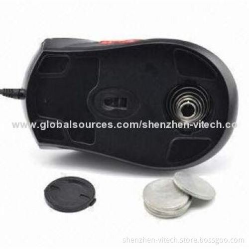 Comfortable USB Optical Mouse with 2,800cpi Adjustable Speed, Rubber Handle Groove